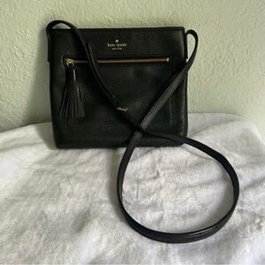 Kate Spade Black Textured Crossbody Bag in good condition from normal ware.